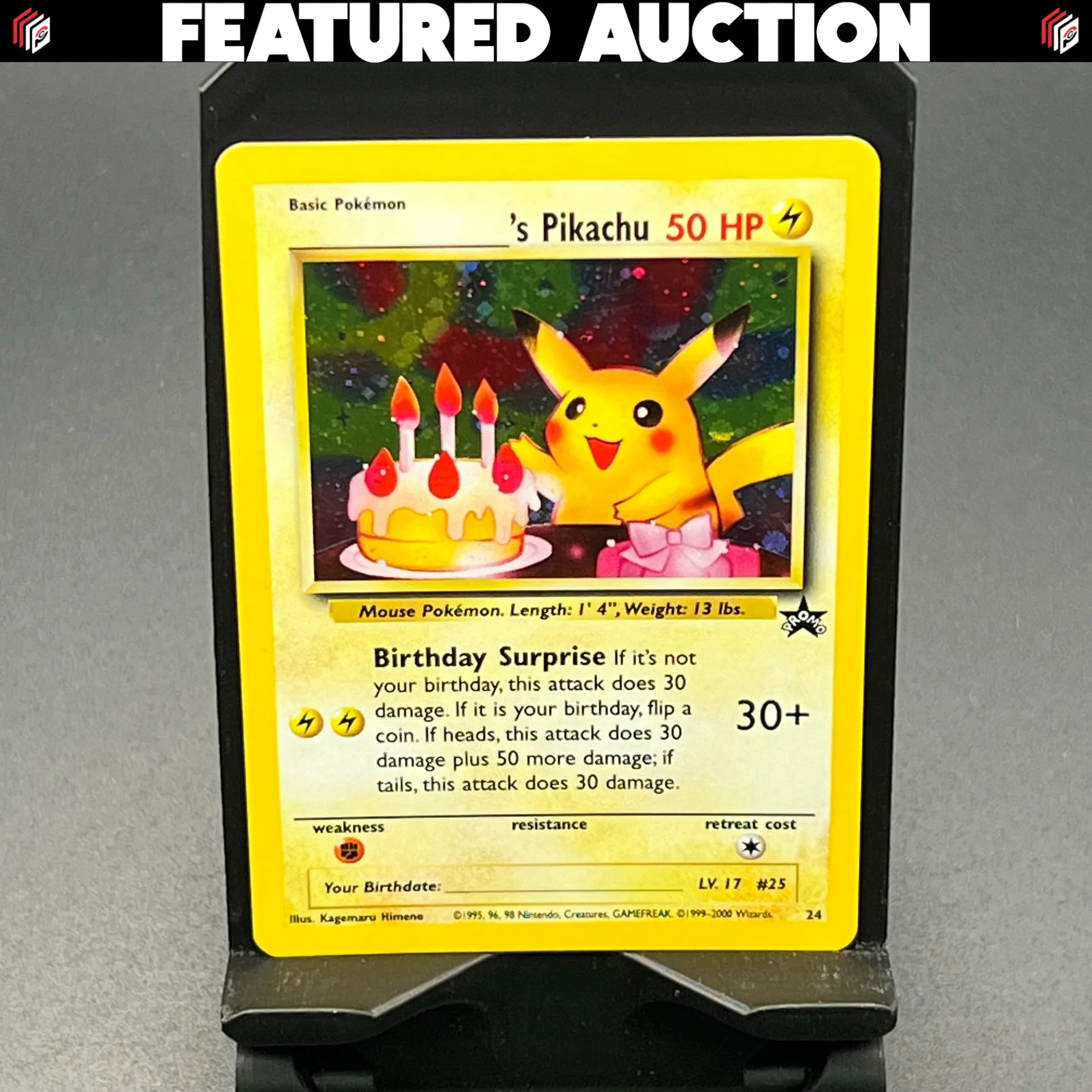 Birthday Pikachu Black Star Promo #24 (MP)