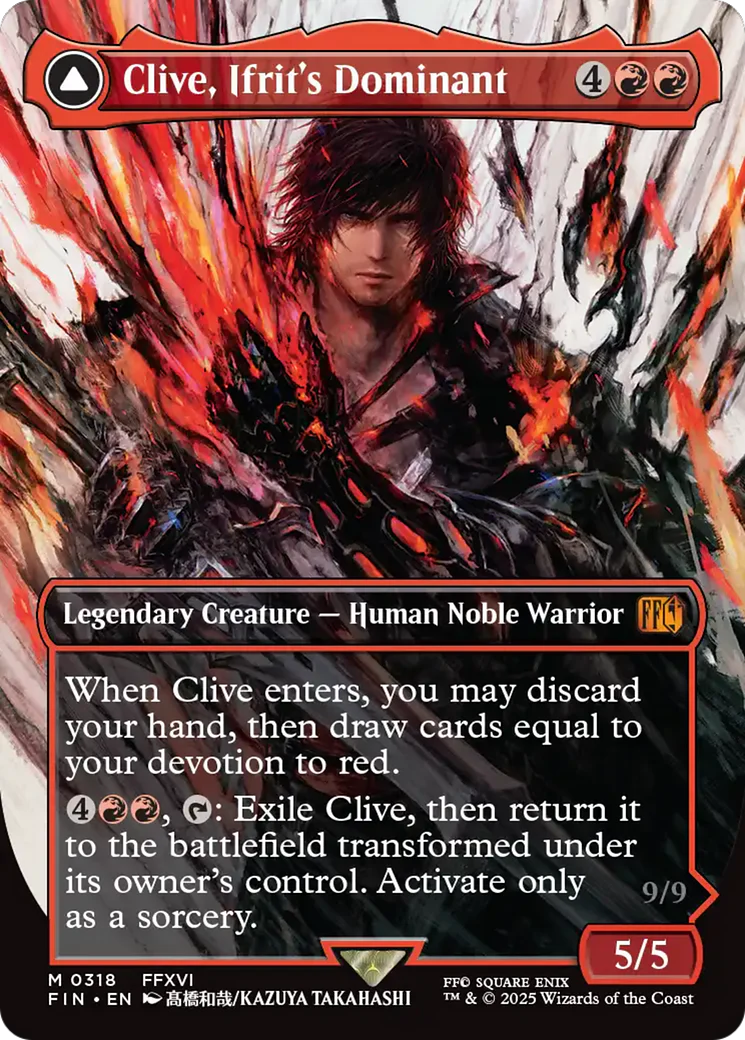 Clive, Ifrit's Dominant // Ifrit, Warden of Inferno (FIN-318) - FINAL FANTASY: (enchantment) (Borderless) Foil - Image 3