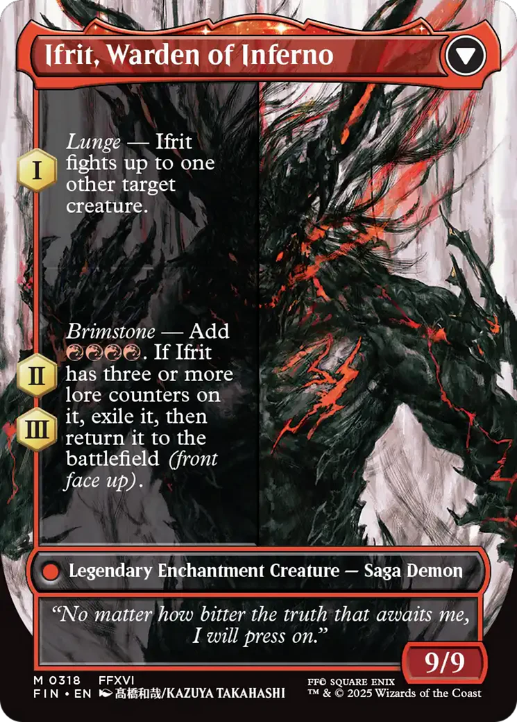Clive, Ifrit's Dominant // Ifrit, Warden of Inferno (FIN-318) - FINAL FANTASY: (enchantment) (Borderless) Foil - Image 4
