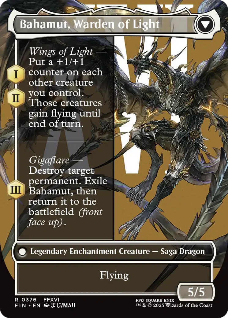Dion, Bahamut's Dominant // Bahamut, Warden of Light (FIN-376) - FINAL FANTASY: (enchantment) (Borderless) - Image 4