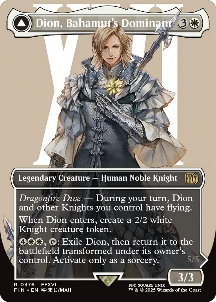 Dion, Bahamut's Dominant // Bahamut, Warden of Light (FIN-376) - FINAL FANTASY: (enchantment) (Borderless) - Image 5