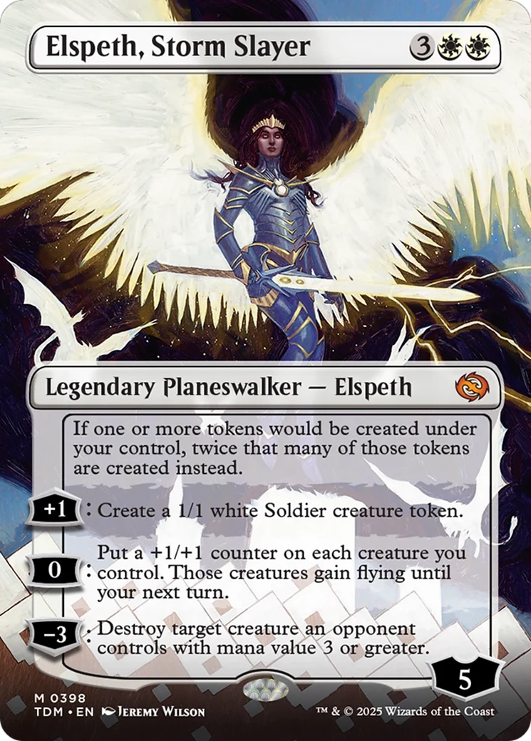 Elspeth, Storm Slayer (TDM-398) - Tarkir: Dragonstorm (Borderless) Foil