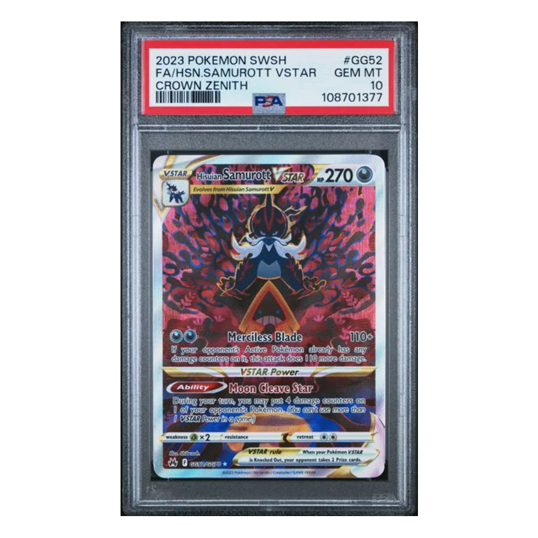 Hisuian Samurott VSTAR Crown Zenith #GG52 PSA 10