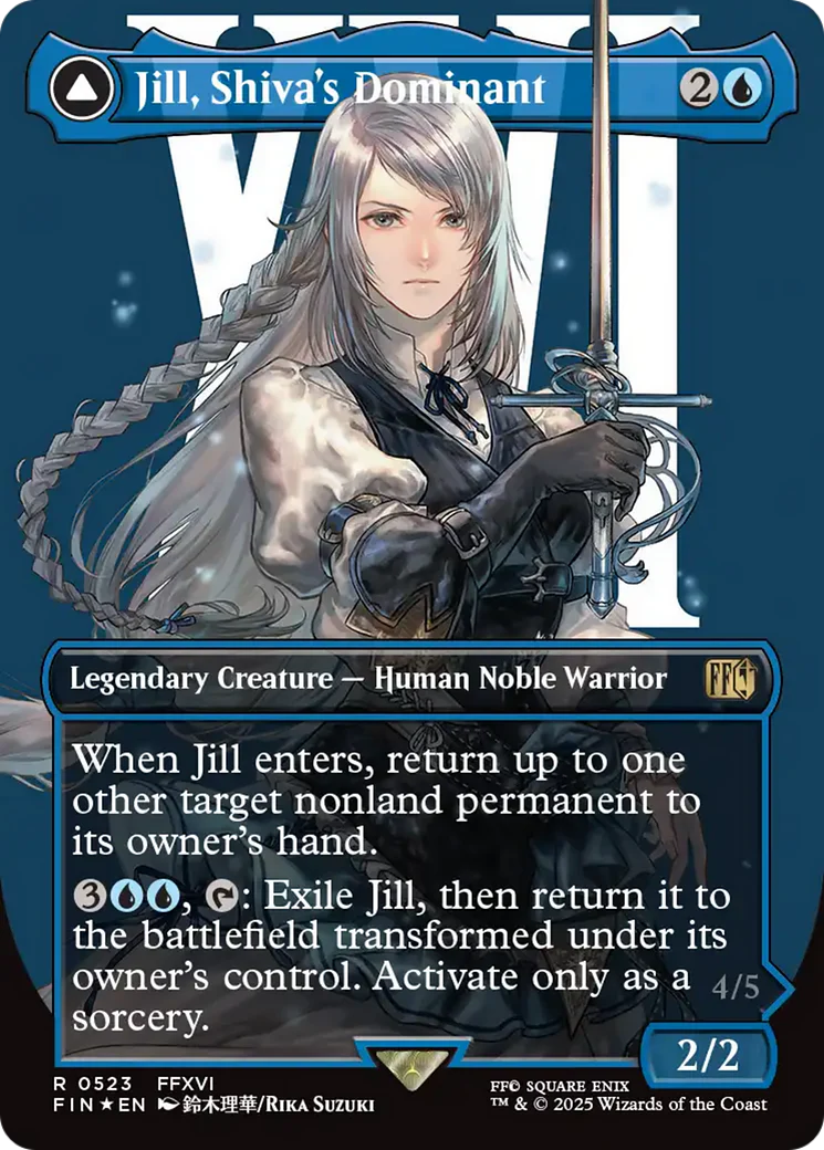 Jill, Shiva's Dominant // Shiva, Warden of Ice (FIN-523) - FINAL FANTASY: (enchantment) (Borderless) Foil - Image 11