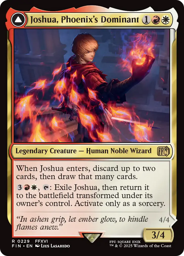 Joshua, Phoenix's Dominant // Phoenix, Warden of Fire (FIN-229) - FINAL FANTASY: (enchantment) Foil - Image 5