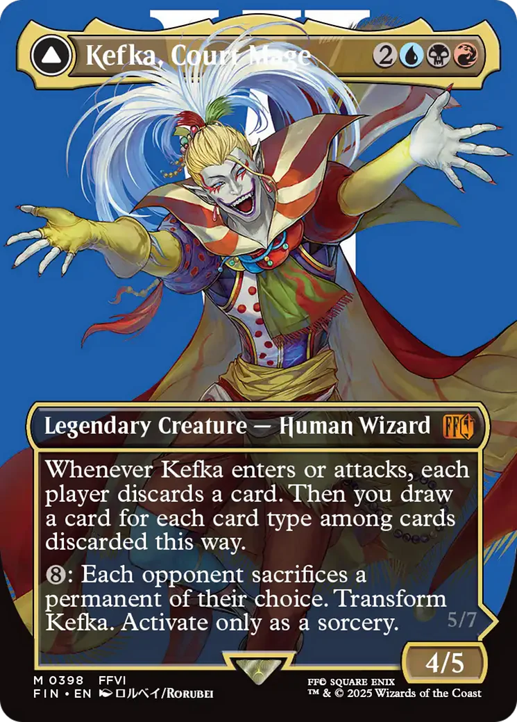 Kefka, Court Mage // Kefka, Ruler of Ruin (FIN-398) - FINAL FANTASY (Borderless) Foil - Image 2