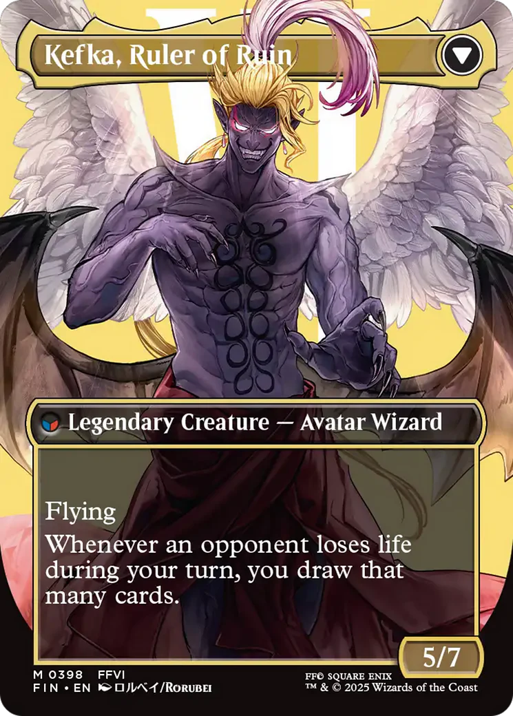 Kefka, Court Mage // Kefka, Ruler of Ruin (FIN-398) - FINAL FANTASY (Borderless) Foil - Image 3