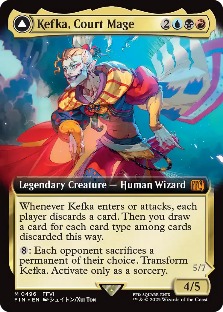 Kefka, Court Mage // Kefka, Ruler of Ruin (FIN-496) - FINAL FANTASY: (Extended Art) Foil - Image 9