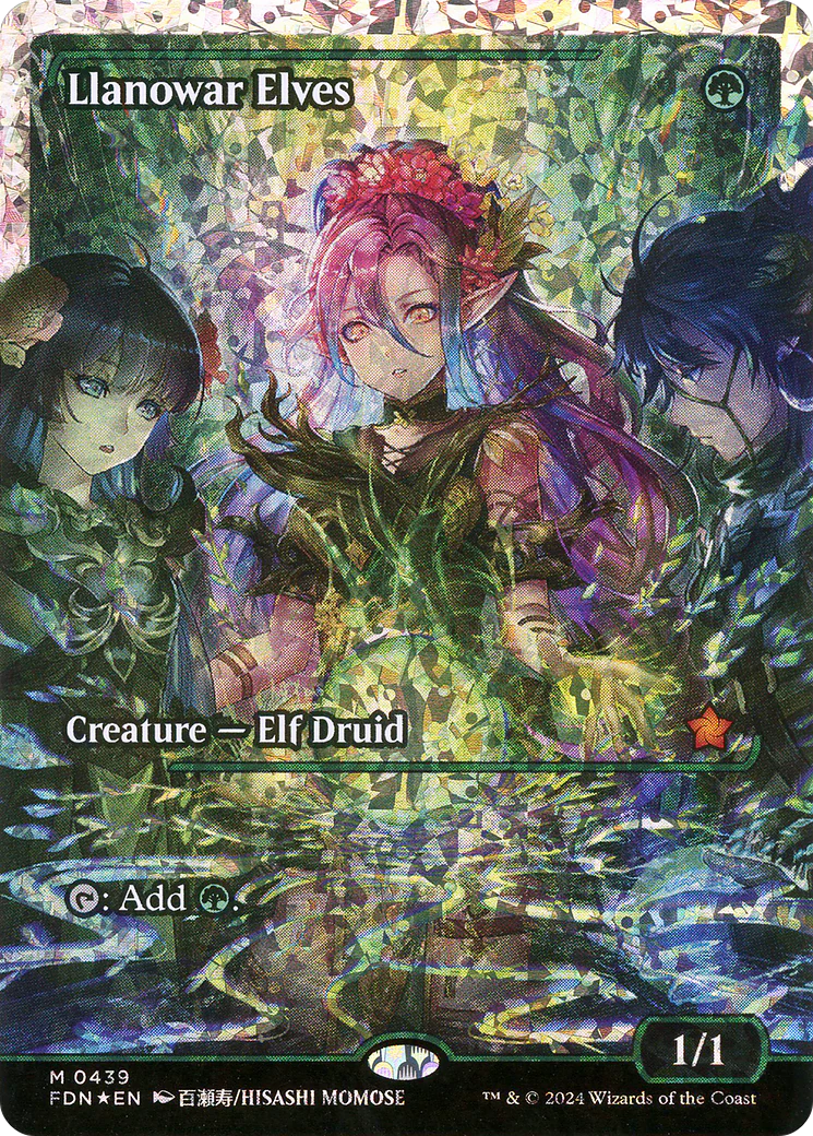 Llanowar Elves (FDN-439) - Foundations: (Showcase) Foil