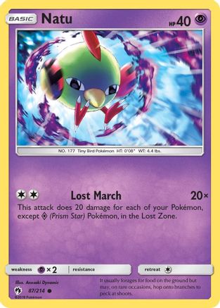 Natu 87/214 - SM  Lost Thunder Reverse Holofoil