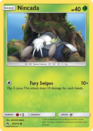Nincada 29/214 - SM  Lost Thunder Reverse Holofoil