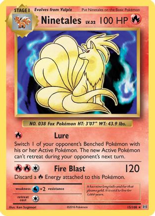 Ninetales 15/108 - XY  Evolutions Reverse Holofoil