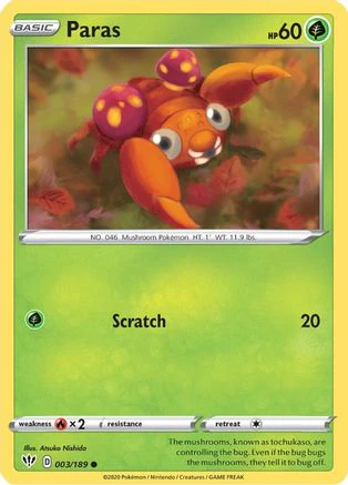 Paras 3/189 - SWSH03 Darkness Ablaze