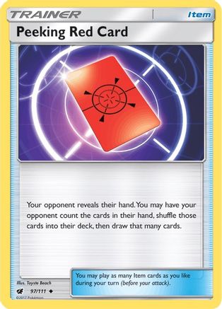 Peeking Red Card 97/111 - SM  Crimson Invasion