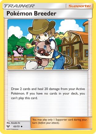 Pokemon Breeder 63/73 - Shining Legends Reverse Holofoil