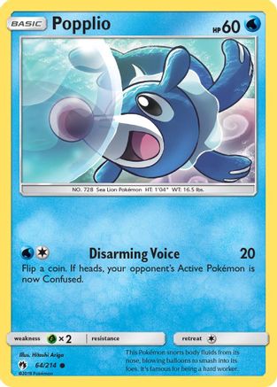 Popplio (64) 64/214 - SM  Lost Thunder Reverse Holofoil