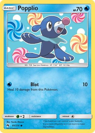 Popplio (65) 65/214 - SM  Lost Thunder Reverse Holofoil