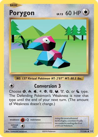 Porygon 71/108 - XY  Evolutions Reverse Holofoil