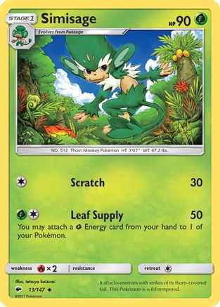 Simisage 13/147 - SM Burning Shadows Reverse Holofoil