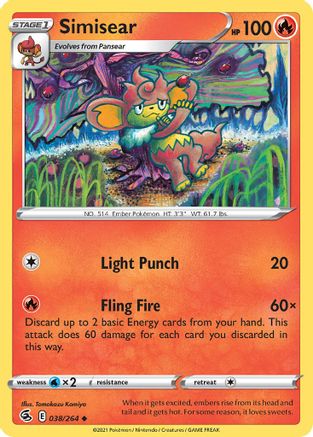 Simisear 38/264 - SWSH08 Fusion Strike