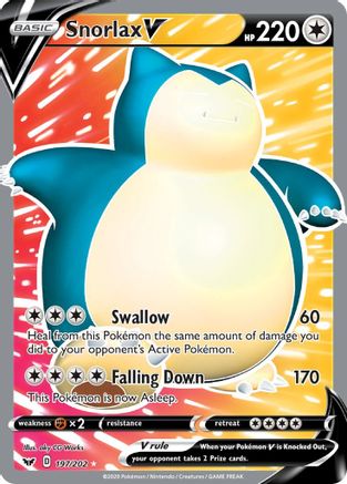 Snorlax V 197/202 - Sword & Shield Holofoil