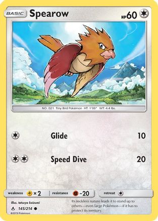 Spearow 145/214 - Unbroken Bonds Reverse Holofoil